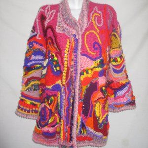 JACKET COAT M L XL crochet style free form handmade brand new Make your offers